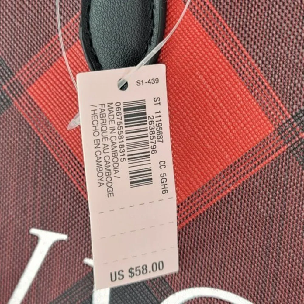 Victorias Secret Black Friday 2021 Weekender Tote‎ Bag Black Red Plaid New